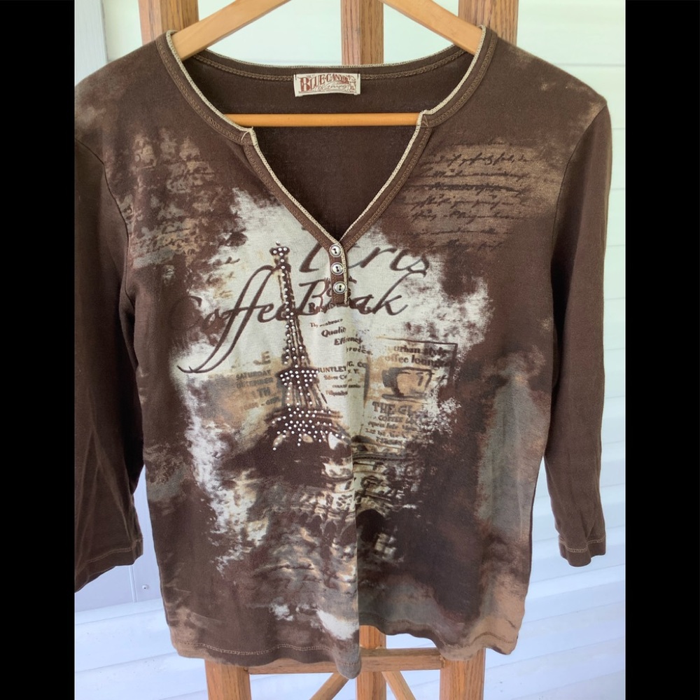 Blue Canyon Ladies Jersey Style Shirt,  Brown, Size XL, Comfortable